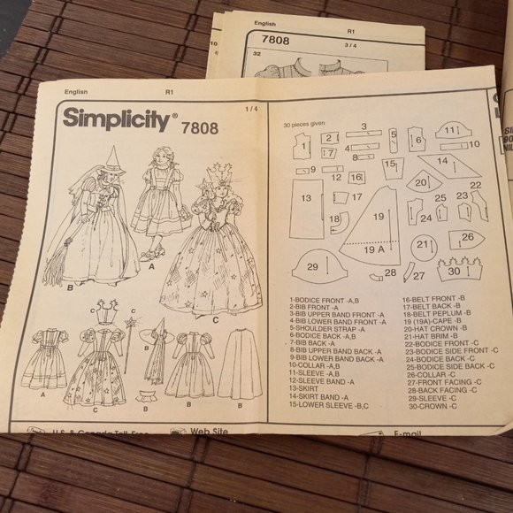 Wizard Of Oz Costume 12 Dorothy Dress 12 14 16 Witches Simplicity 7808 Pattern - Picture 6 of 6